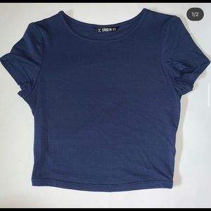 Shein Blue Crop Top